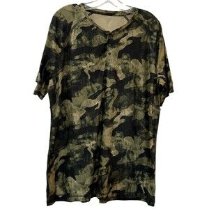 Old Navy Active Henley Shirt Mens Size XL Green Camouflage Breathe Tee Shirt Top